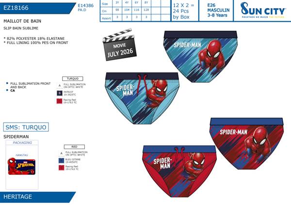 SUN SLIP BAGNO SPIDERMAN EZ18166 