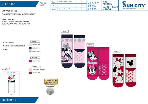 SUN CALZINI SPUGNA MINNIE ZH06087 