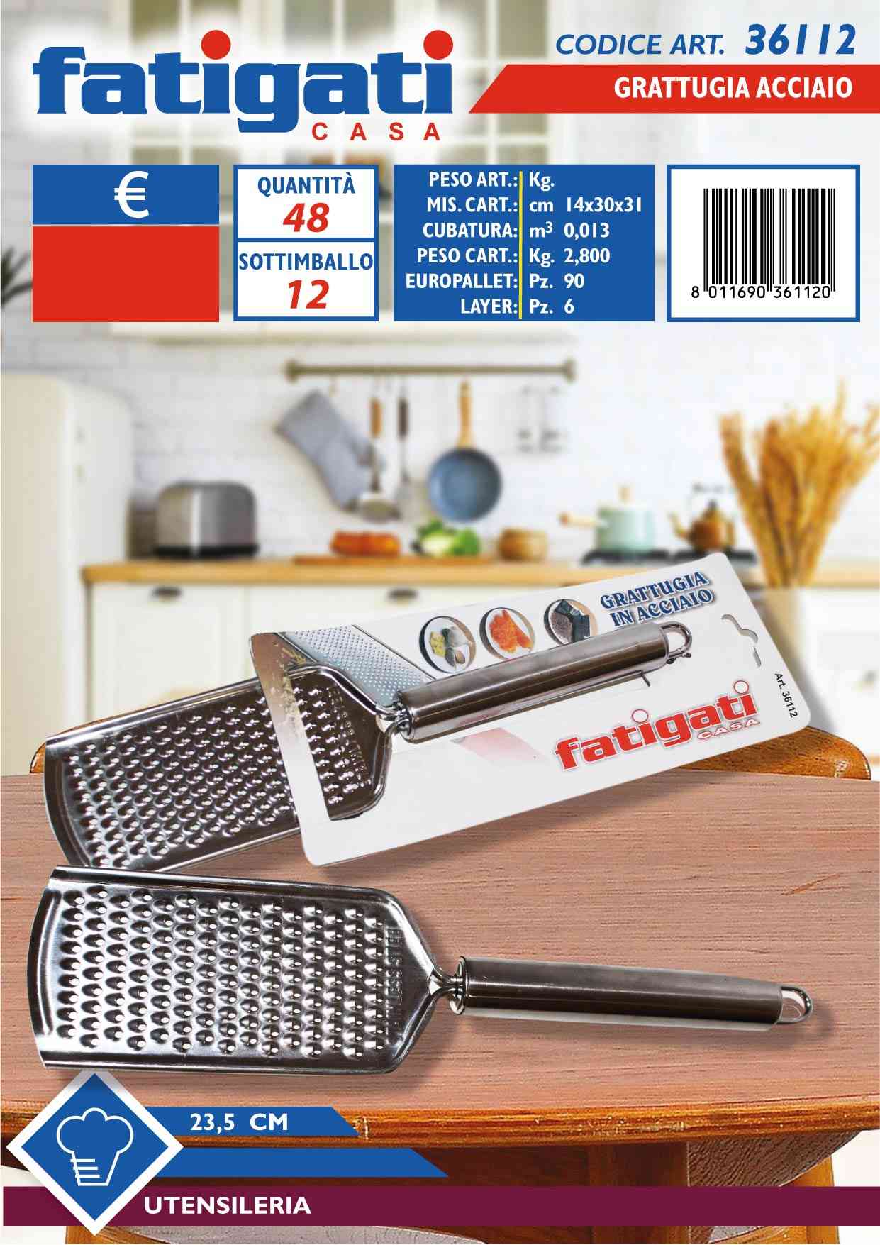 FATIGATI GRATTUGIA ACCIAIO 23,5CM.