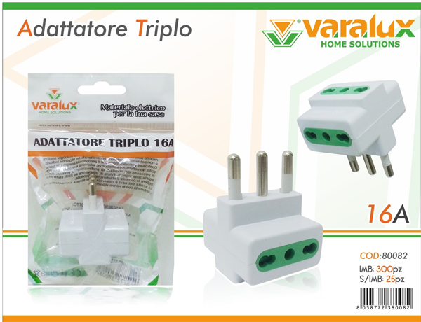 VARALUX ADATTATORE TRIPLO 16A