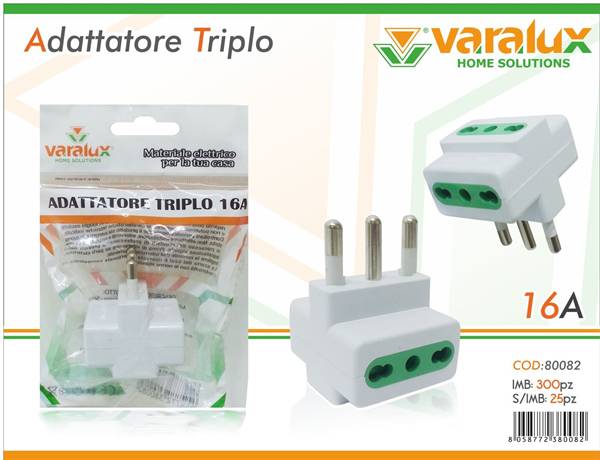 VARALUX ADATTATORE TRIPLO 16A 