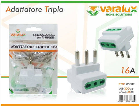 Varalux Adattatore Triplo 16a