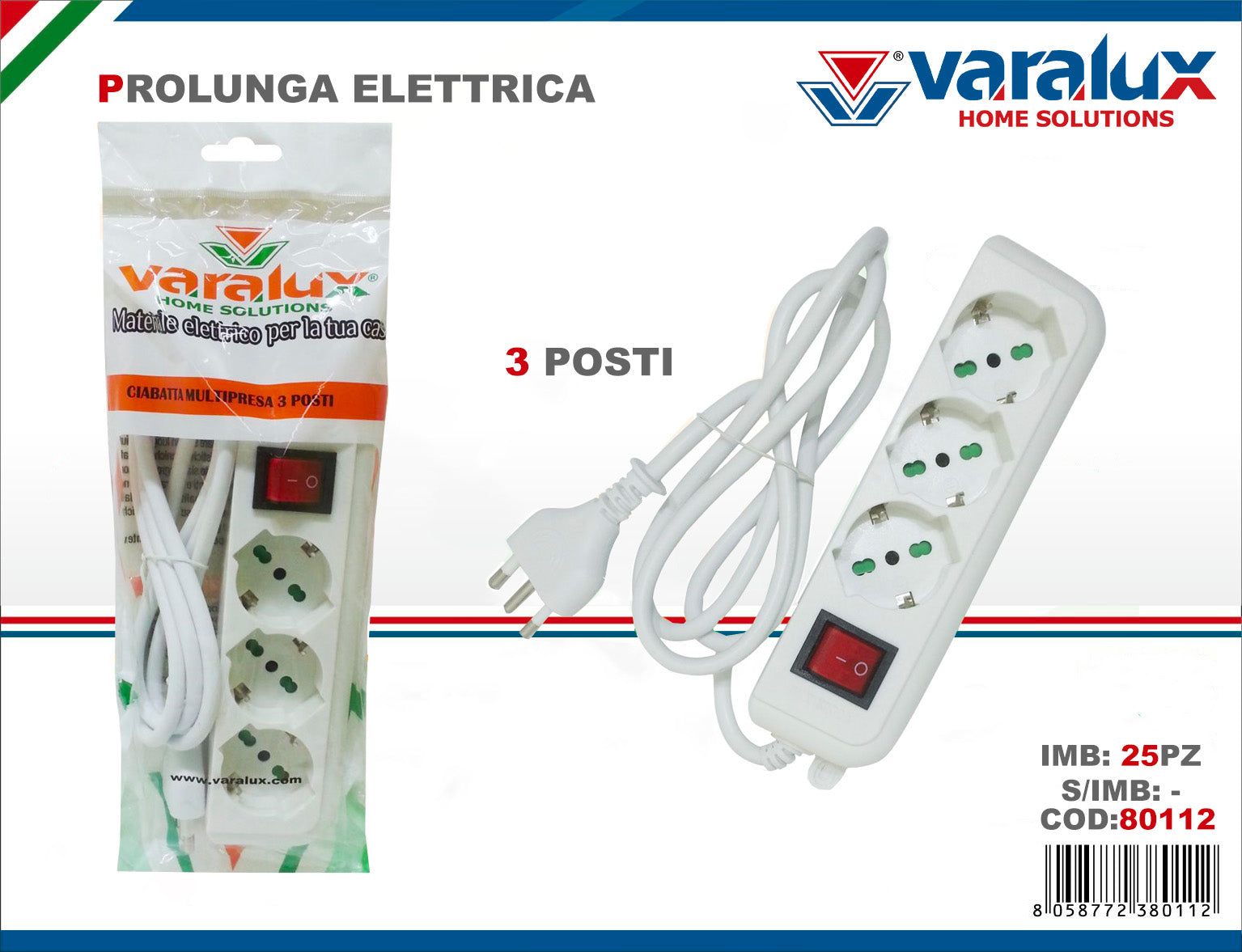 VARALUX SCARPETTA M/PRESA 3P C/INTERRUTT