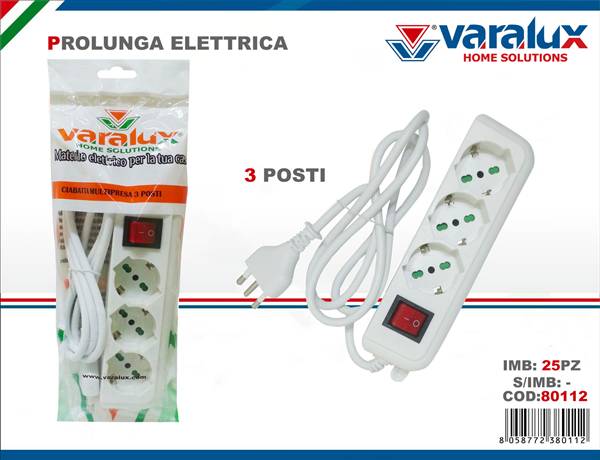 VARALUX SCARPETTA M/PRESA 3P C/INTERRUTT 