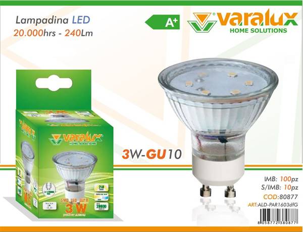 LAMPADINA A LED GU10 3W 240LM 