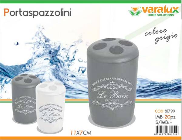 VARALUX PORTA SPAZZOLINO DENTI GRIGIO 