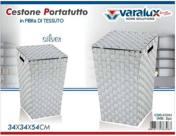 VARALUX CESTONE FIBRA TESSUTO SILVER 