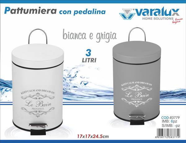 VARALUX PATTUMIERA CON PEDAL. LT.3 2 COL 