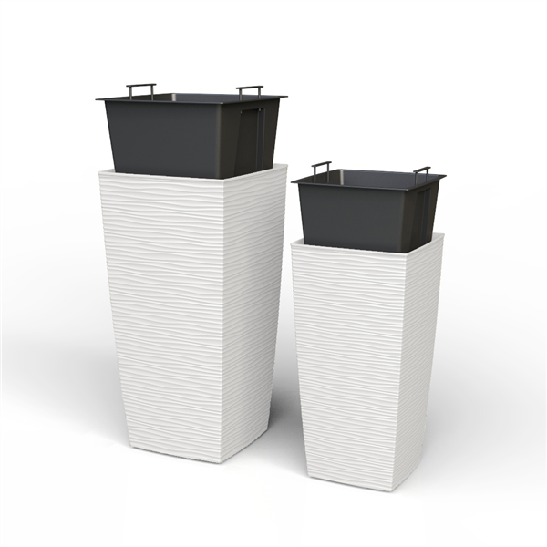 PLANA VASO AURORA 25X25X46,5 BIANCO 