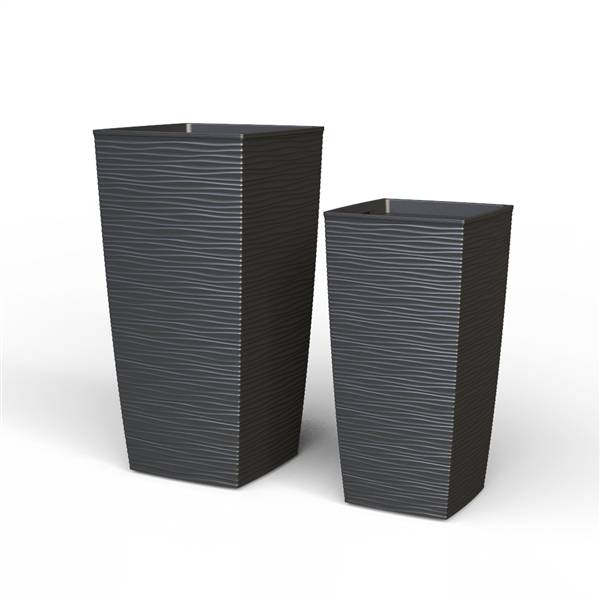 PLANA VASO AURORA 25X25X46,5 ANTRACITE 