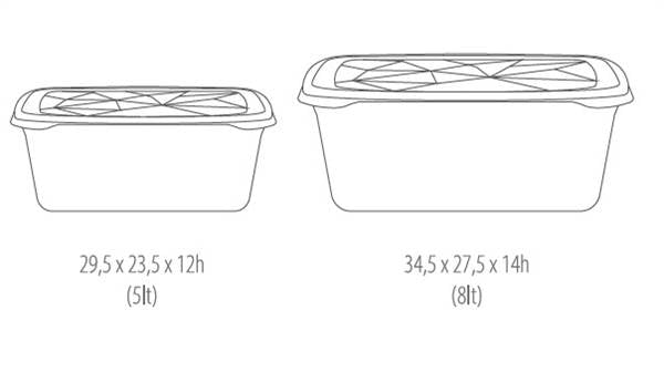 PLANA CONTENITORE FRIGO BOX DIAMOND 2PZ 5+8LT