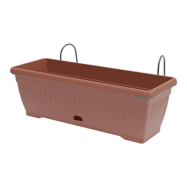 PLANA BALCONETTA MEDITERAN 50CM TERRACOT CON GANCI