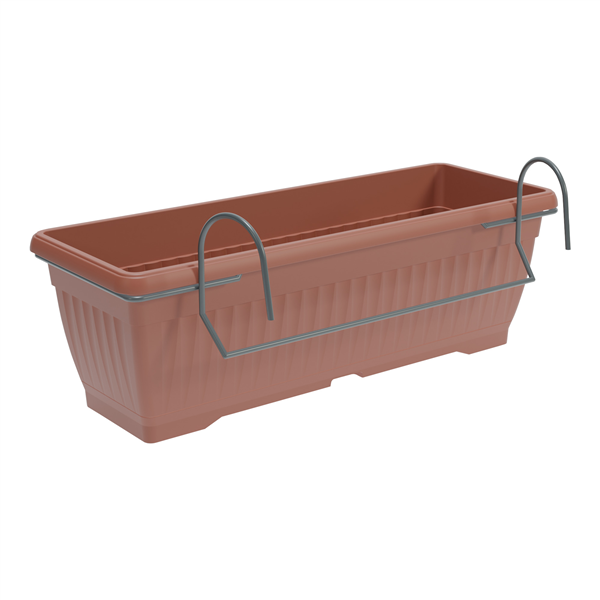 PLANA BALCONETTA MEDITERAN 50CM TERRACOT CON GANCI