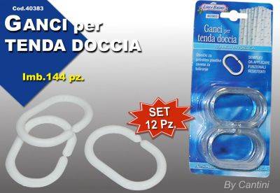 CANTINI GANCI PER TENDA DOCCIA 