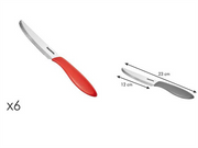 TESCOMA COLTELLO TAVOLA 12CM 6PZ ROSSO