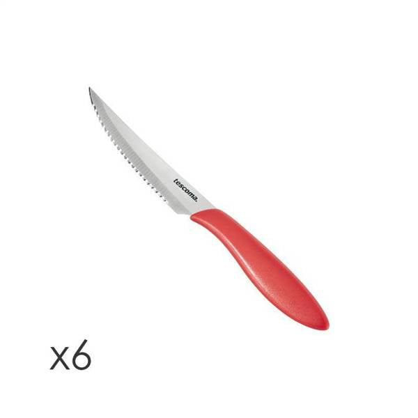 TESCOMA COLTELLO BISTECCA 12CM 6PZ ROSSO 