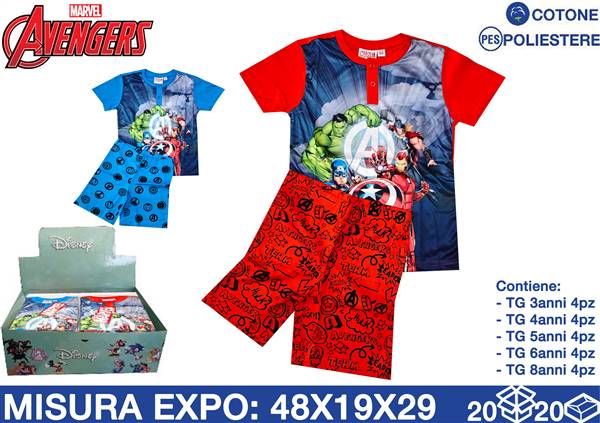 DISNEY PIGIAMA COTONE AVENGERS 