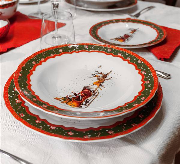 ARCA SERVIZIO PIATTI 18PZ NATALE SLITTA 