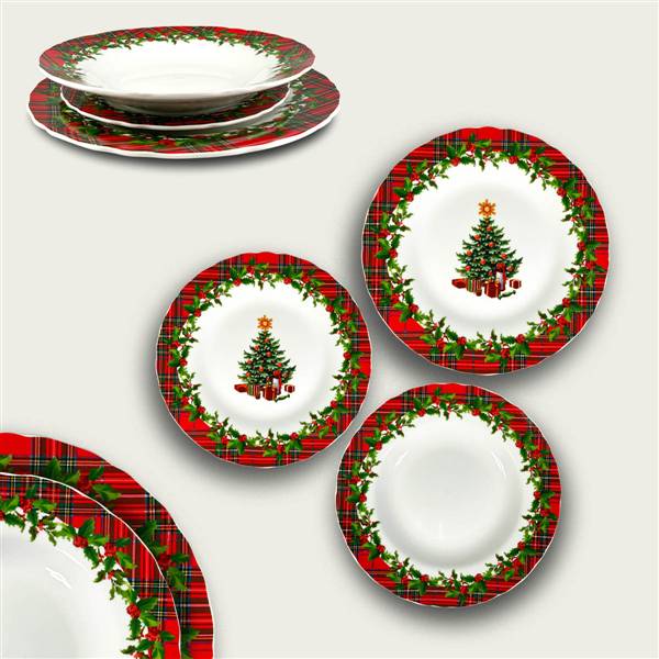 ARCA SERVIZIO PIATTI 18PZ NATALE SCOZZES 