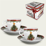 ARCA TAZZE 2PZ C/PIATT SCOTTISH XMAS TREEGOLD