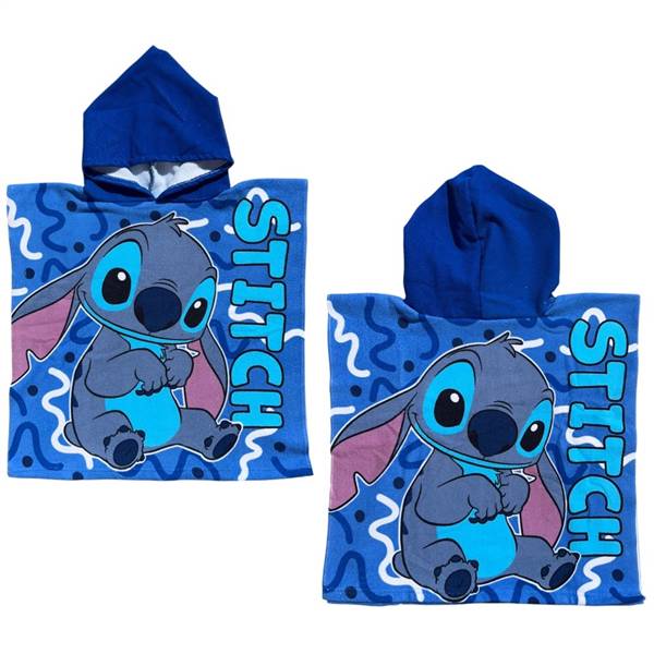 DISNEY PONCHO 50X100 STITCH BLU 