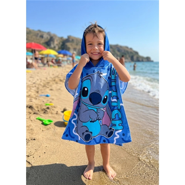 DISNEY PONCHO 50X100 STITCH BLU 