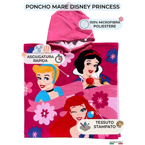 DISNEY PONCHO 50X100 PRINCIPESSE 