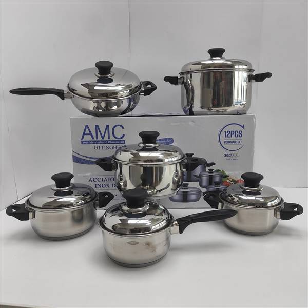 AMC BATTERIA 12PZ ACCIAIO POMOLO CIECO 