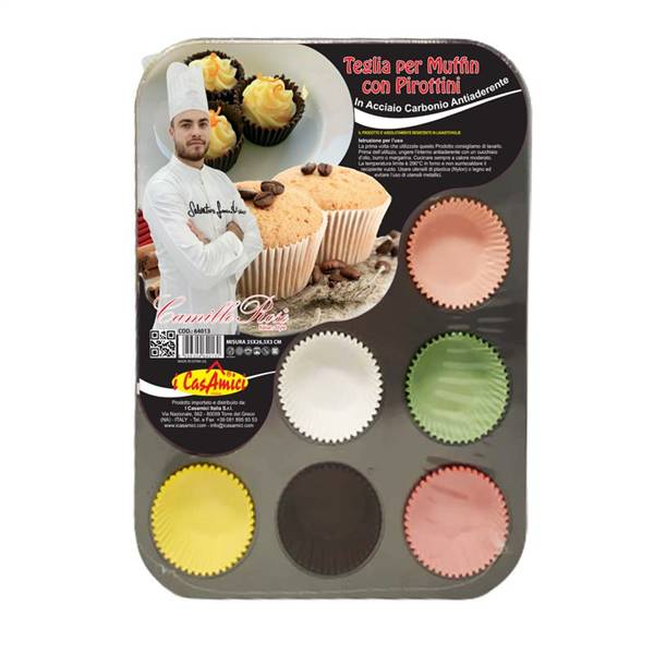 CASAMICI STAMPO 12 MUFFIN+PIROTTINI 35X2 
