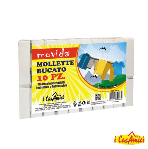 Movida Mollette 10pz. Bianche