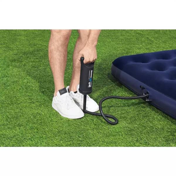 BESTWAY AIRBED BLU FLOCCATO MATRIMONIALE CON POMPA