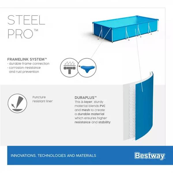 BESTWAY PISCINA STEEL PRO FRAME RETT 259X170X61