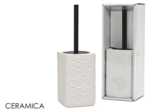 GT PORTASCOPINO 11X11XH33CM BIANCO SET BAGNO MODELLO BOTTEGA