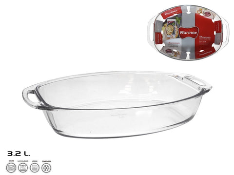 GERI TEGLIA VETRO OVALE 36X24X7 3,2LT - Infinity Home Store