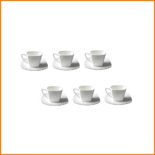 FT SET 6 TAZZE CAFFE C/PIATTINO QUADRA 
