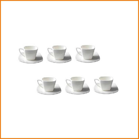 Ft Set 6 Tazze Caffe' C/piattino Quadra - Infinity Home Store