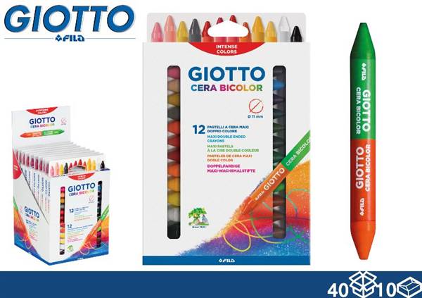 GIOTTO COLORI CERA 12PZ BICOLOR 