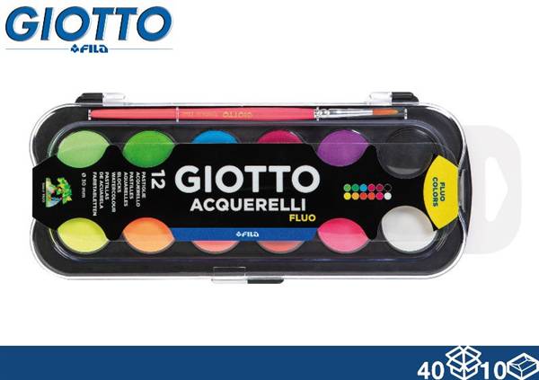 GIOTTO COLORI ACQUERELLO FLUO 12PZ 