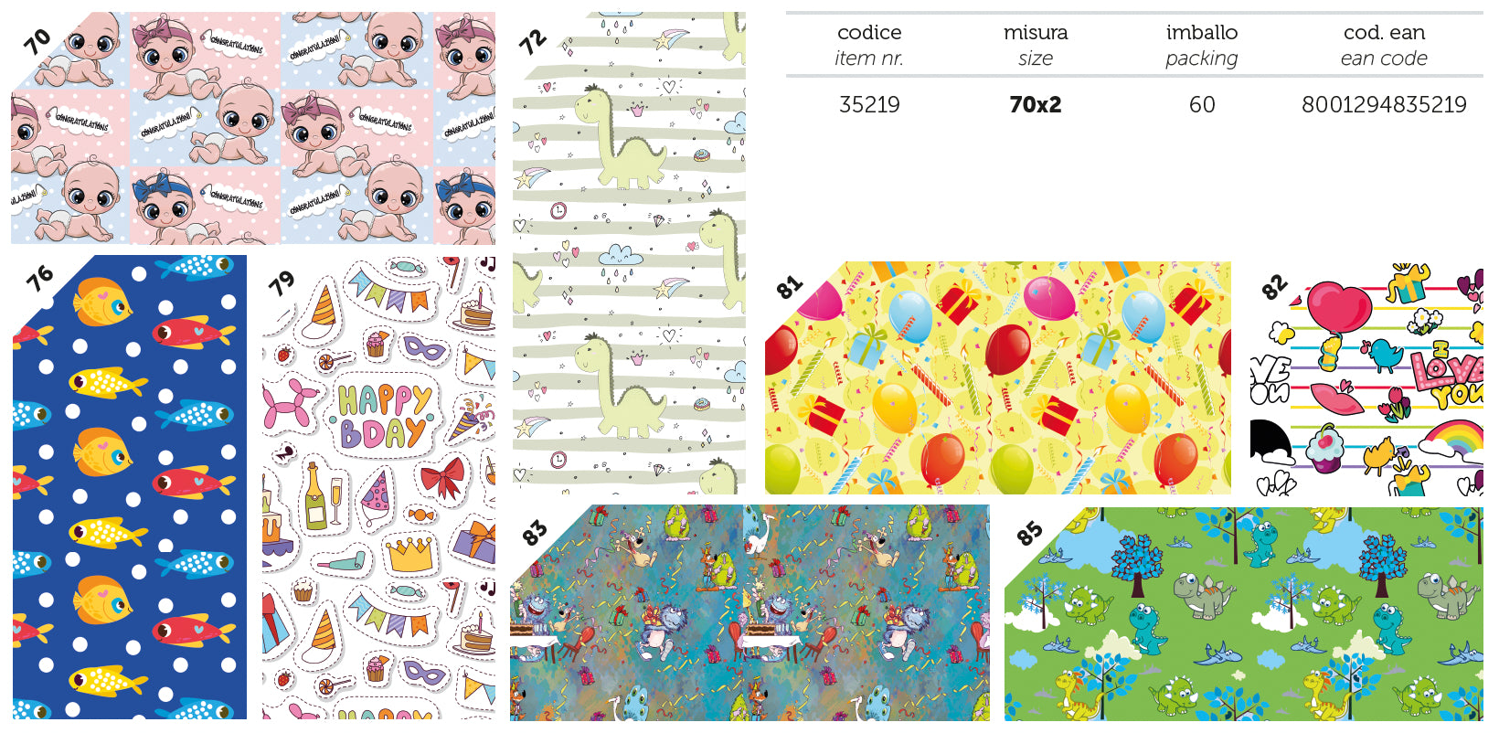 FLORIO ROTOLO CARTA 70X2MT GENERICO TEEN - Infinity Home Store