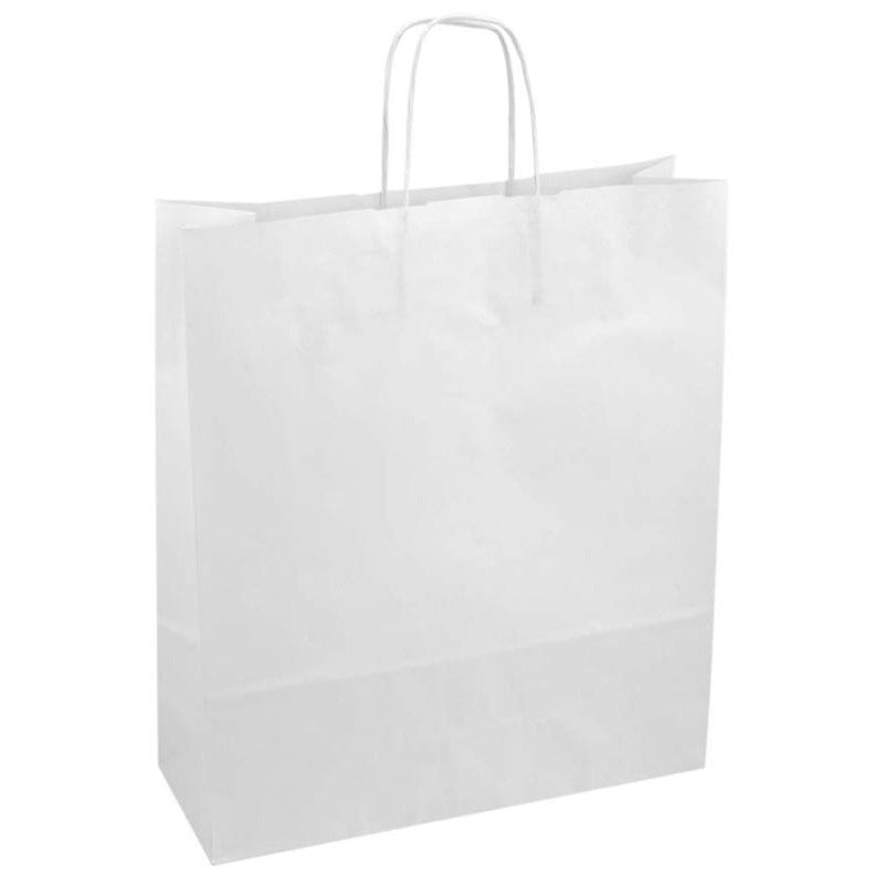 FLORIO SHOPPER BIANCO 36X12X40 KRAFT MONOLUCIDO - Infinity Home Store