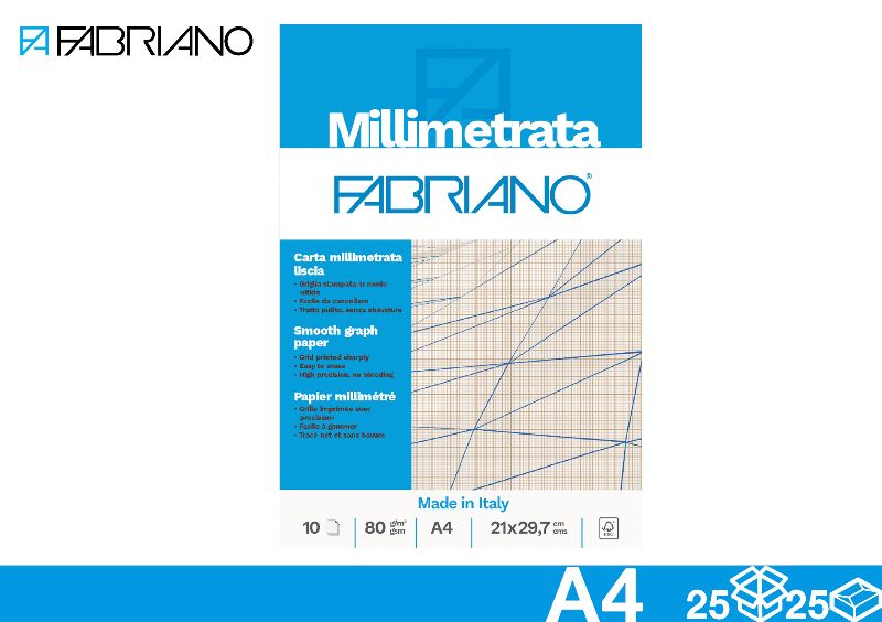 EOL CARTA MILLIMETRATA 10FF A4 80GR