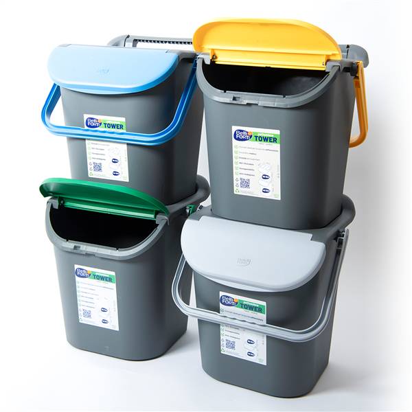 B&F TOWER BIN 30LT C/MANIGLIONE VERDE 34 × 38 × 42 CM