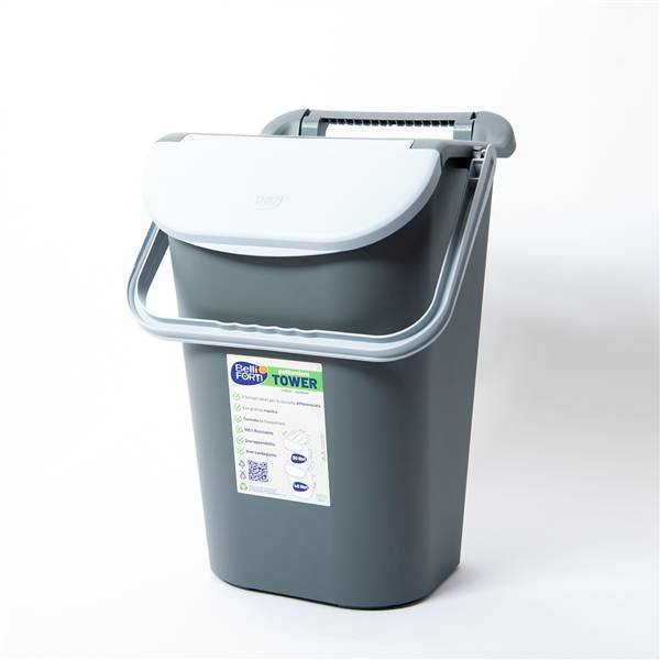B&F TOWER BIN 40LT C/MANIGLIONE GRIGIO 34 × 38 × 54 CM