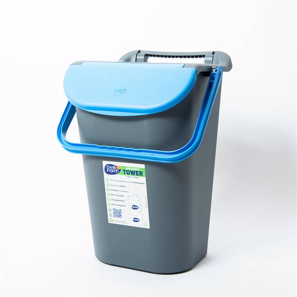B&F TOWER BIN 40LT C/MANIGLIONE BLU 34 × 38 × 54 CM