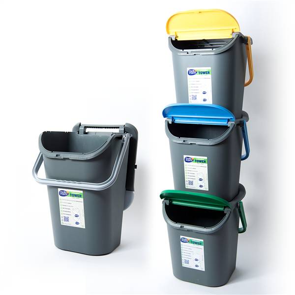 B&F TOWER BIN 40LT C/MANIGLIONE BLU 34 × 38 × 54 CM