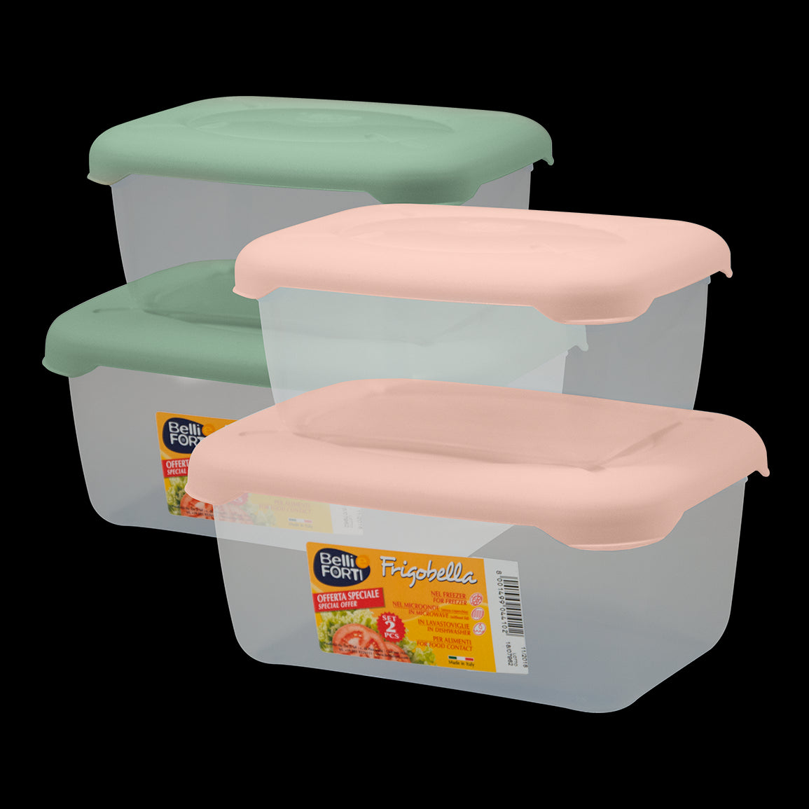 B&F CONTENITORI 2PZ FRIGOBELLA RETTANGOL