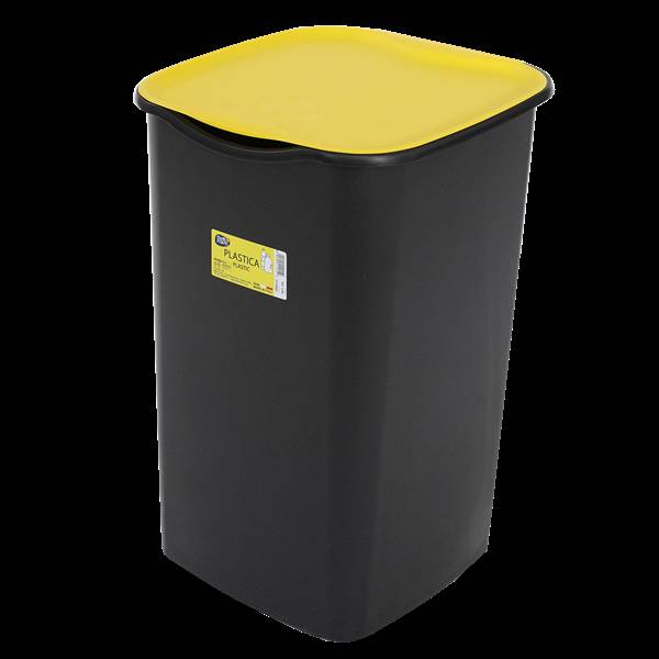 B&F PATTUMIERA RICICLO PLAST. GIALLO 50L RACCOLTA PLASTICA 37.5×30.6×53.5 CM.
