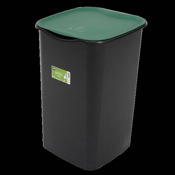 B&F PATTUMIERA RICICLO VETRO VERDE 50L RACCOLTA VETRO 37.5×36×53.5 CM.