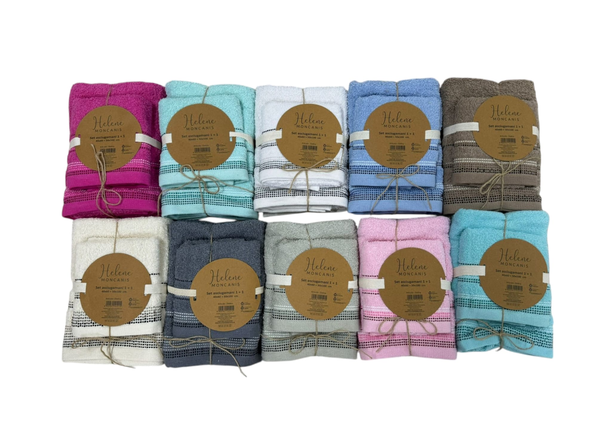 TR ASCIUGAMANO SPUGNA HELENE SET 1+1