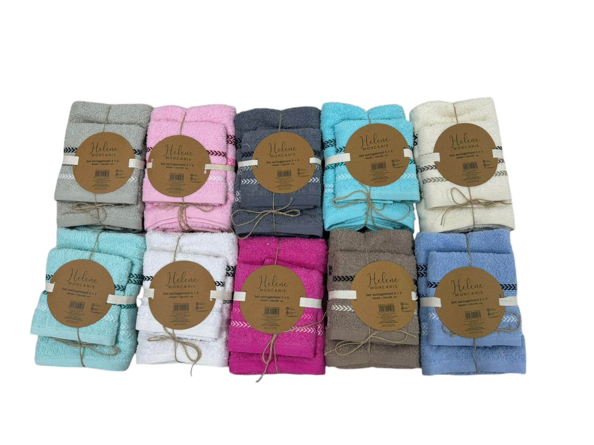 TR ASCIUGAMANO SPUGNA HELENE SET 1+1